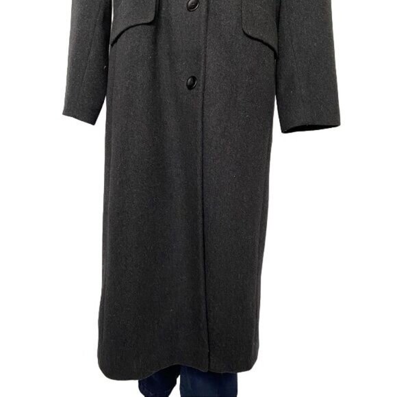 Vintage Forecaster of Boston Full Length Dark Charcoal Wool Cashmere Woman's Coa - Picture 13 of 14
